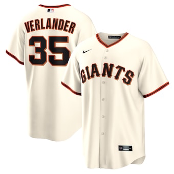 Men's San Francisco Giants #35 Justin Verlander Nike Cream Home Replica Jersey