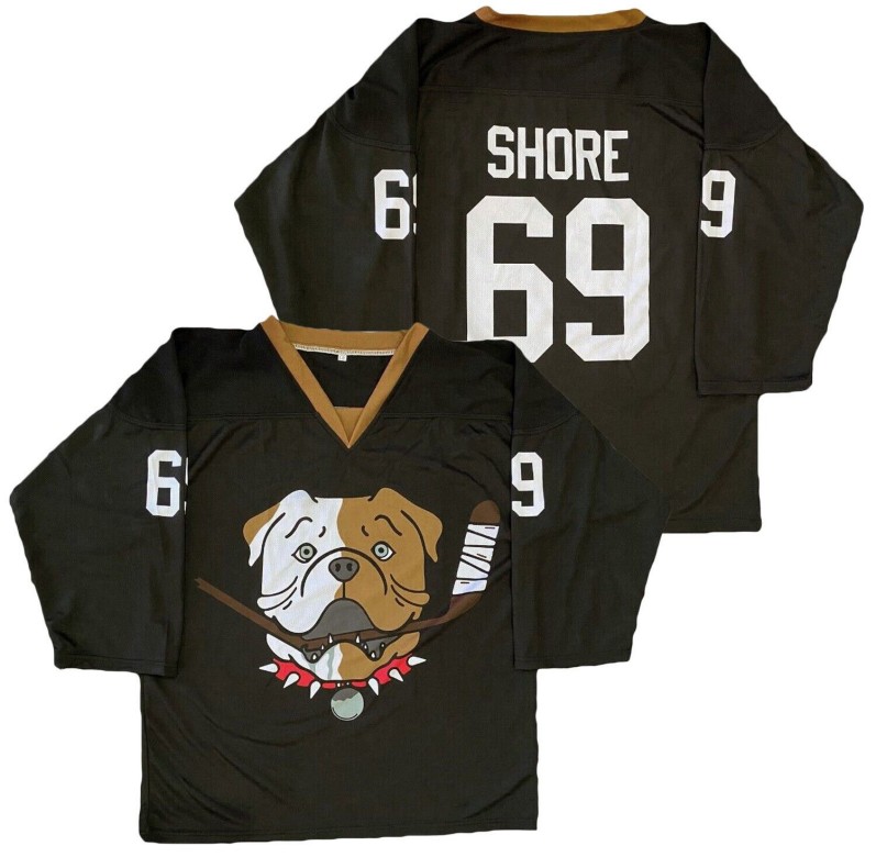 Men's TronX Bulldogs Black Shore #69 TV Series Hockey Jerseys