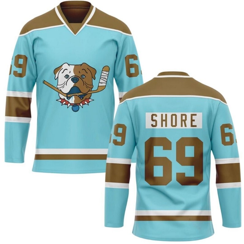 Men's TronX Blueberry Bulldogs Blue Shore #69 Series Senior Fan Hockey Jerseys