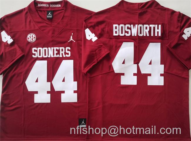 Men's Oklahoma Sooners #44 Brian Bosworth Red Stitched College Football Jersey