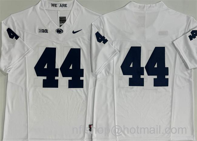 Men's Penn State Nittany Lions #44 Davis Warren White 2024 F.U.S.E. No Name Stitched College Football Jersey