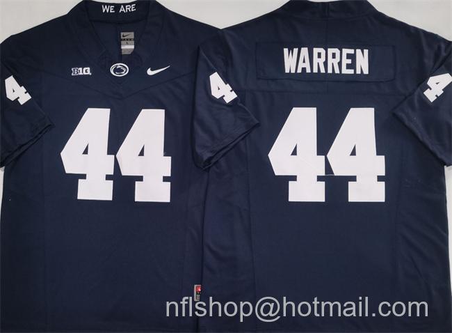 Men's Penn State Nittany Lions #44 Davis Warren Navy 2024 F.U.S.E. With Name Stitched College Football Jersey