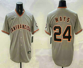 Men's San Francisco Giants #24 Willie Mays Grey Limited Stitched Baseball Jersey