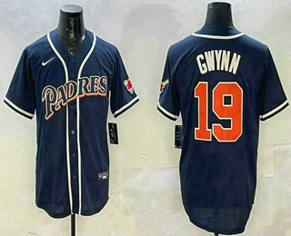 Men's San Diego Padres #19 Tony Gwynn Navy Blue Stitched MLB Cool Base Nike Jersey