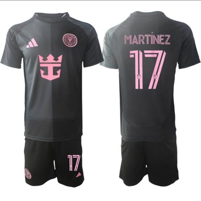 Men's Inter Miami CF #17 Josef Martínez 2025 Black Away Soccer Jersey Suit