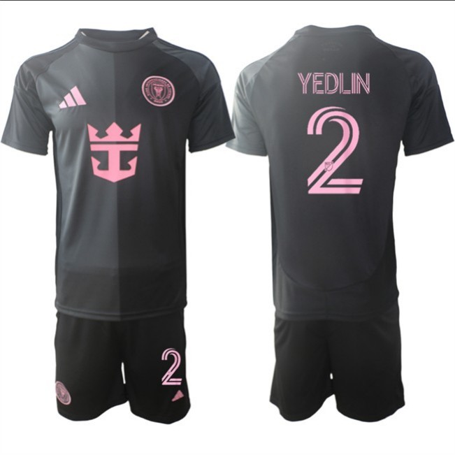 Men's Inter Miami CF #2 DeAndre Yedlin 2025 Black Away Soccer Jersey Suit