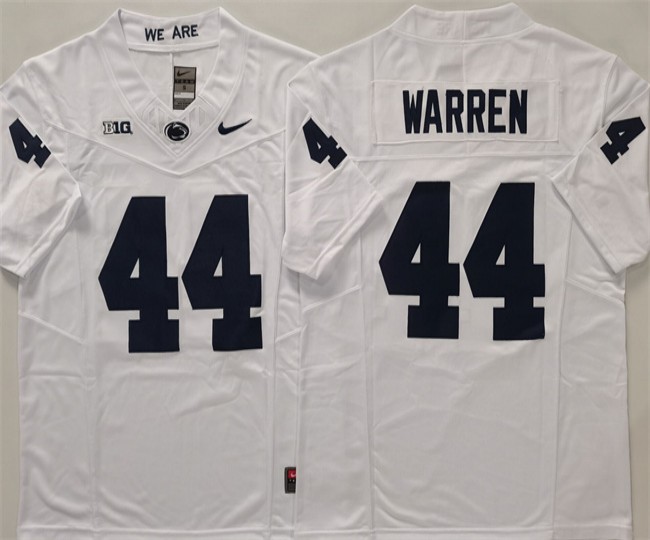 Men's Penn State Nittany Lions #44 Tyler Warren White 2024 F.U.S.E. Stitched Football Jersey