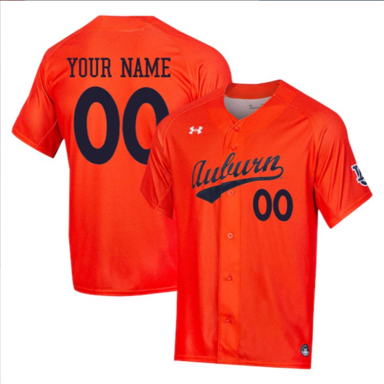 Custom Auburn Tigers Baseball Orange Jersey – All Stitched