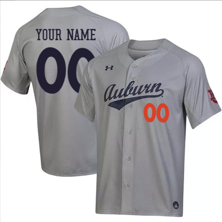 Custom Auburn Tigers Baseball Grey Jersey – All Stitched