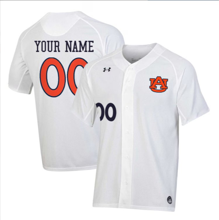 Custom Auburn Tigers Baseball White Jersey – All Stitched