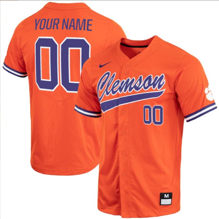 Custom Clemson Tigers College Baseball Orange Jersey – All Stitched