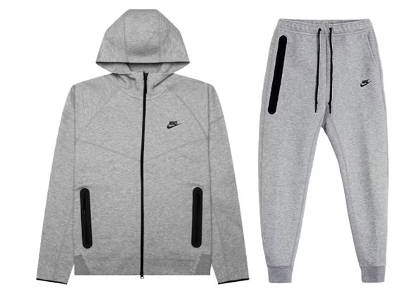 Men's Gray Tech Fleece Full-Zip Hoodie & Joggers Nike Set