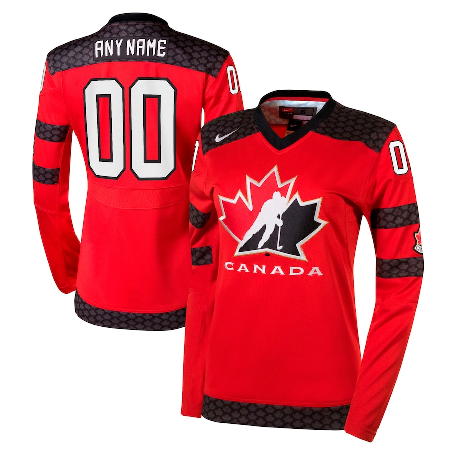 Women's Nike Red Hockey Canada Replica Custom - Jersey