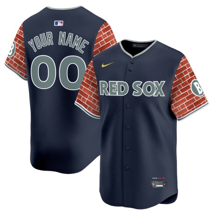Boston Red Sox Active Player Custom Navy 2025 Fenway Red Brick Style Limited Stitched Jersey