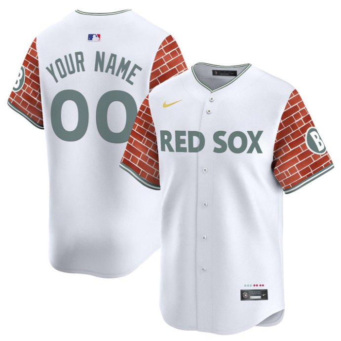 Boston Red Sox Active Player Custom White 2025 Fenway Red Brick Style Limited Stitched Jersey