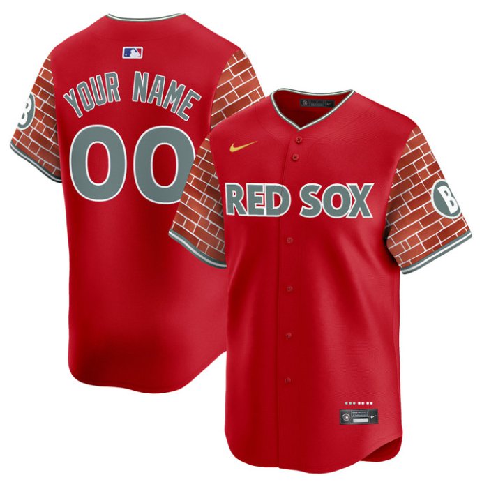 Boston Red Sox Active Player Custom Red 2025 Fenway Red Brick Style Limited Stitched Jersey
