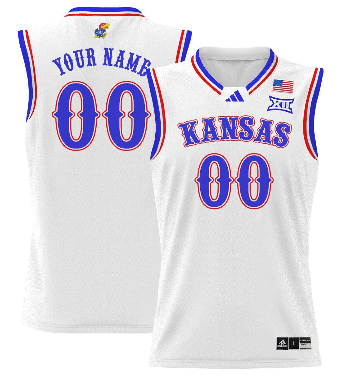Custom Kansas Jayhawks Jersey 2024 Lightweight Basketball Stitched White