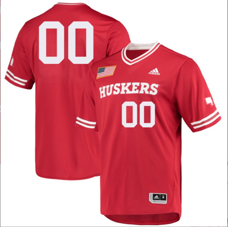 Custom Nebraska Cornhuskers Baseball Scarlet V Neck Jersey Stitched