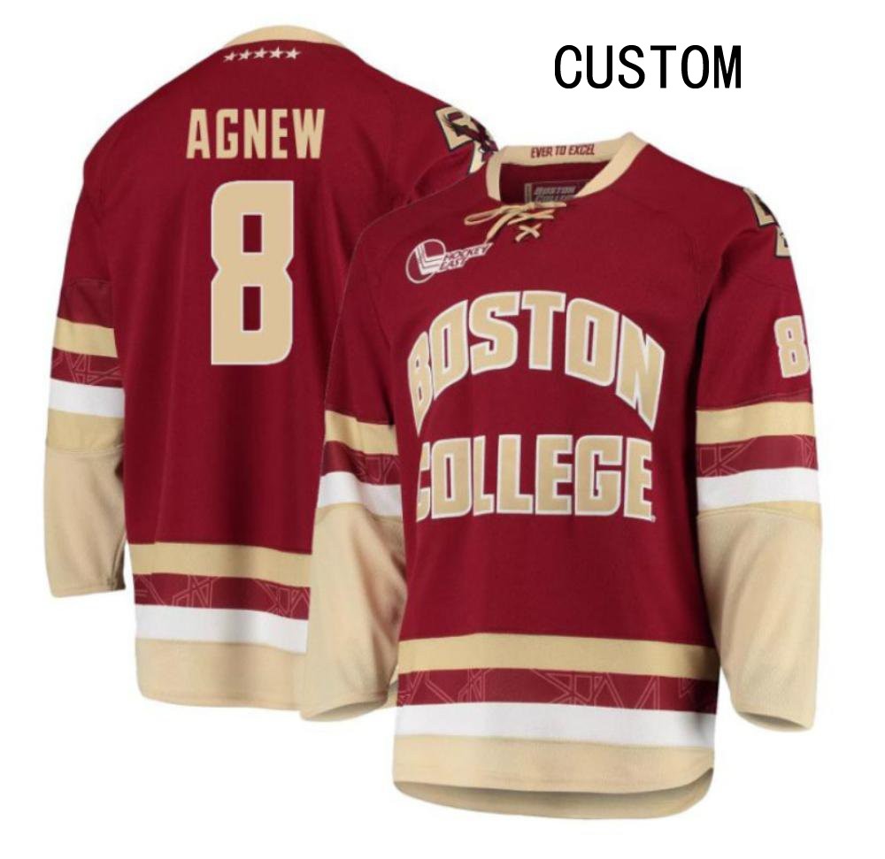Men's Boston College Eagles Customized Maroon College Hockey Stitched Jersey
