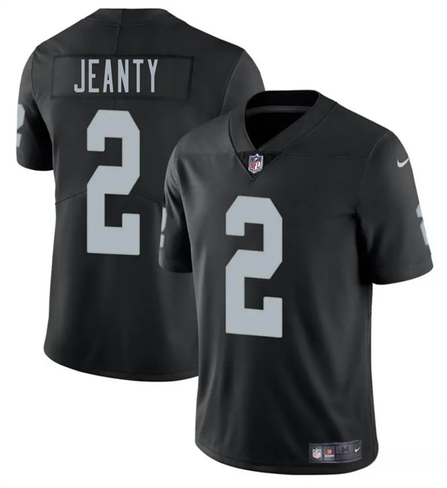 Youth Las Vegas Raiders #2 Ashton Jeanty Black 2025 Draft Vapor Limited Stitched Football Jersey