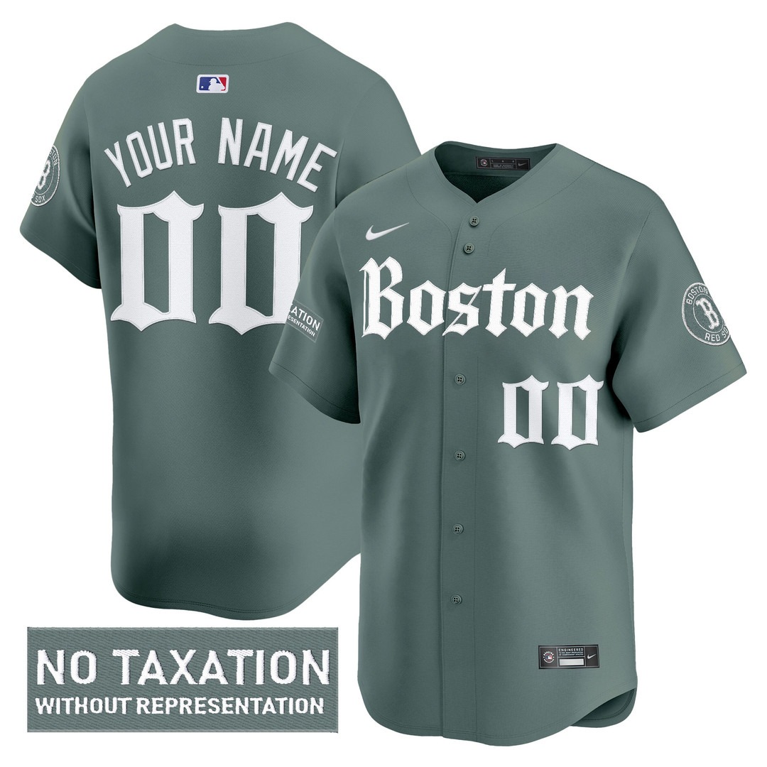 Custom Boston Red Sox Retro Newspaper Edition Vapor Limited Stitched Jersey Green Monster