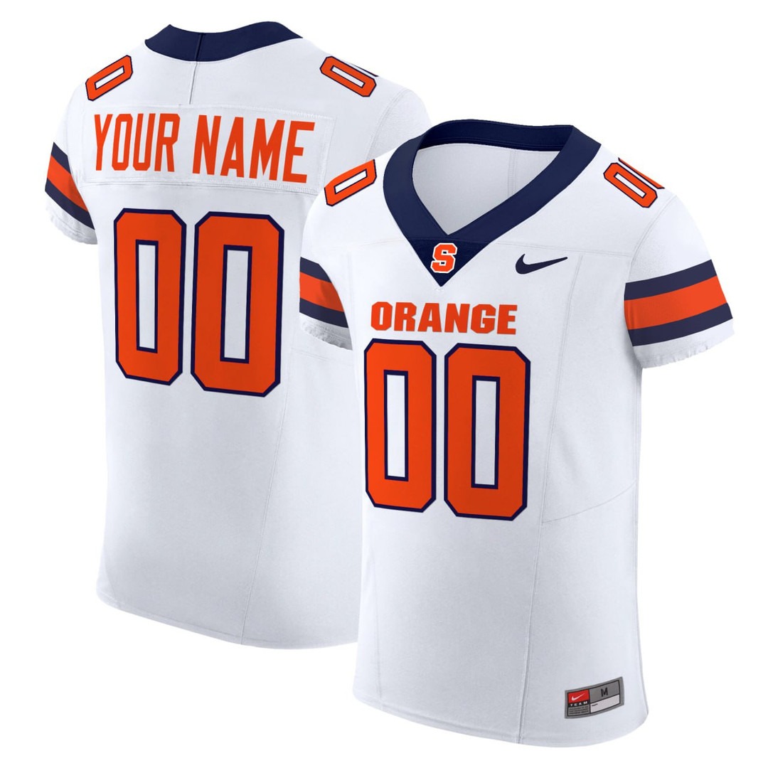Syracuse Orange Elite White Custom Jersey - All Stitched