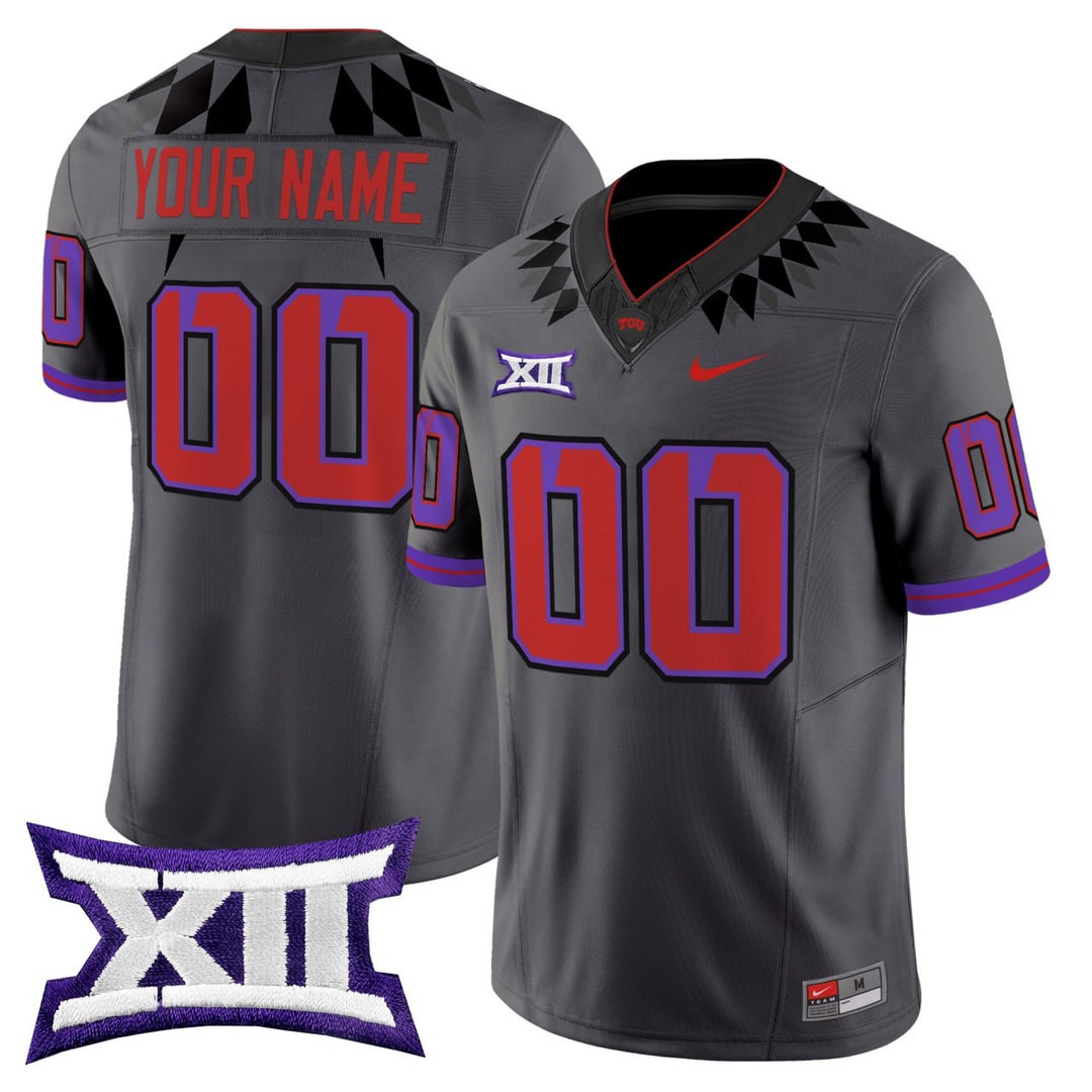 TCU Horned Frogs Football Grey F.U.S.E. Limited Custom Jersey - All Stitched