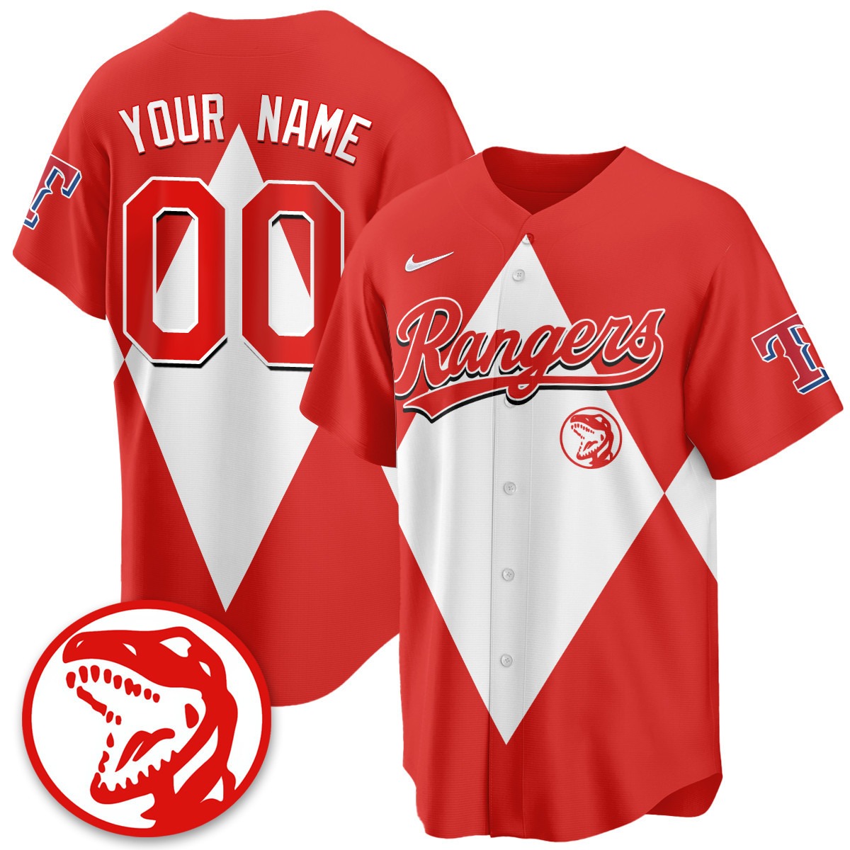 Texas Rangers Power Rangers Active Player Custom Red Limited Jersey - All Stitched