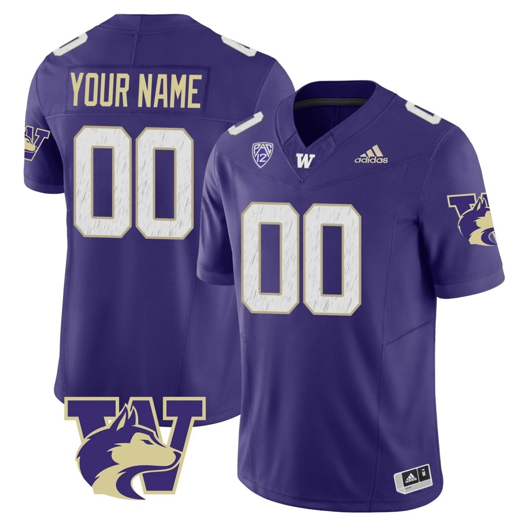 Washington Huskies Custom Purple Limited Stitched Football Jersey - Huskies Logo Patch