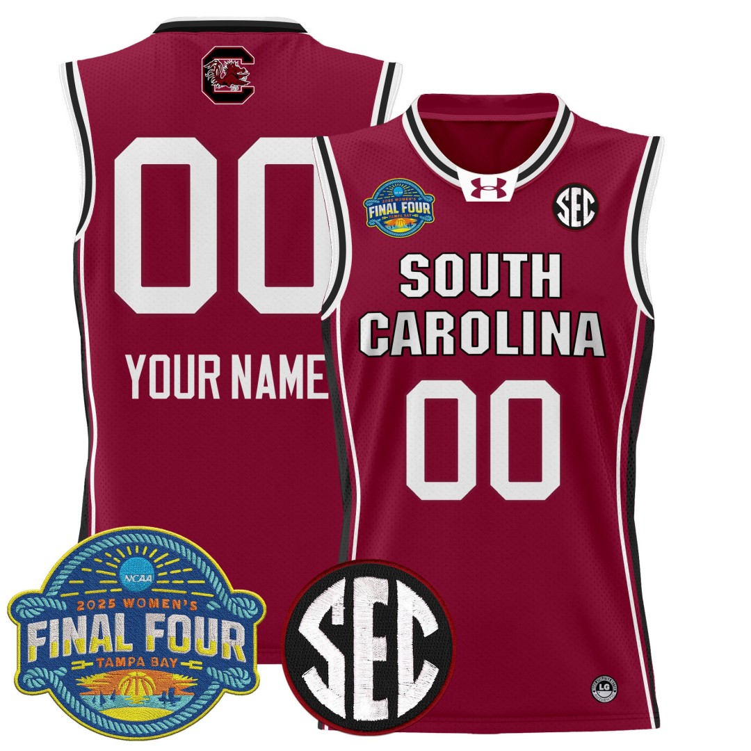 South Carolina Gamecocks Custom Garnet 2025 Sec Women's Final Four Patch Lightweight Stitched Basketball Jersey
