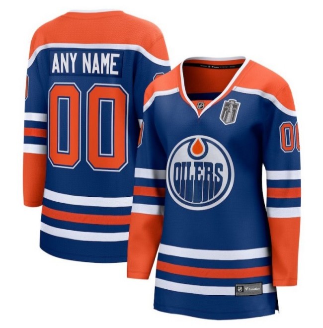 Women's Edmonton Oilers Custom Royal 2025 Stanley Cup Final Home Breakaway Jersey