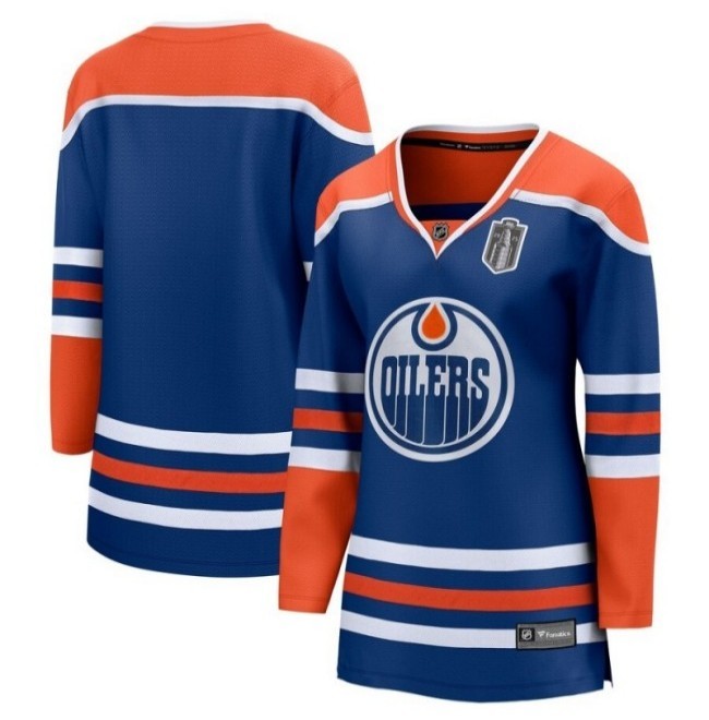 Women's Edmonton Oilers Blank Royal 2025 Stanley Cup Final Home Breakaway Jersey