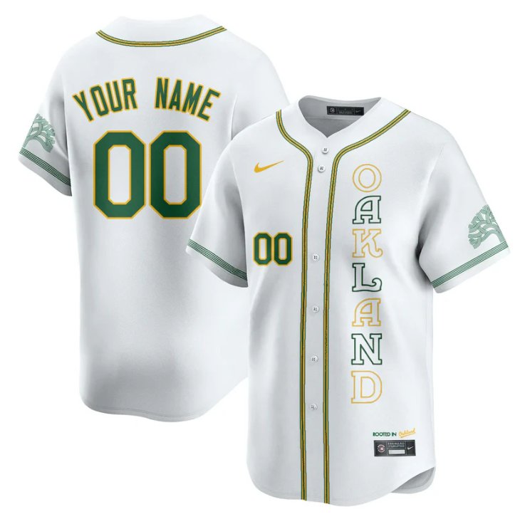 Custom Oakland Athletics Jersey 2025 City Connect Concept Stitched White