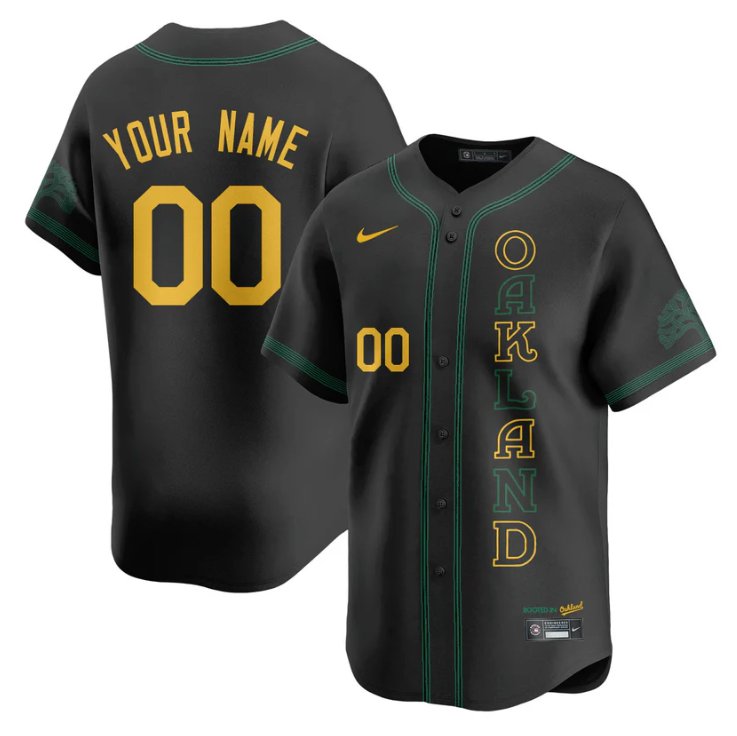 Custom Oakland Athletics Jersey 2025 City Connect Concept Stitched Black