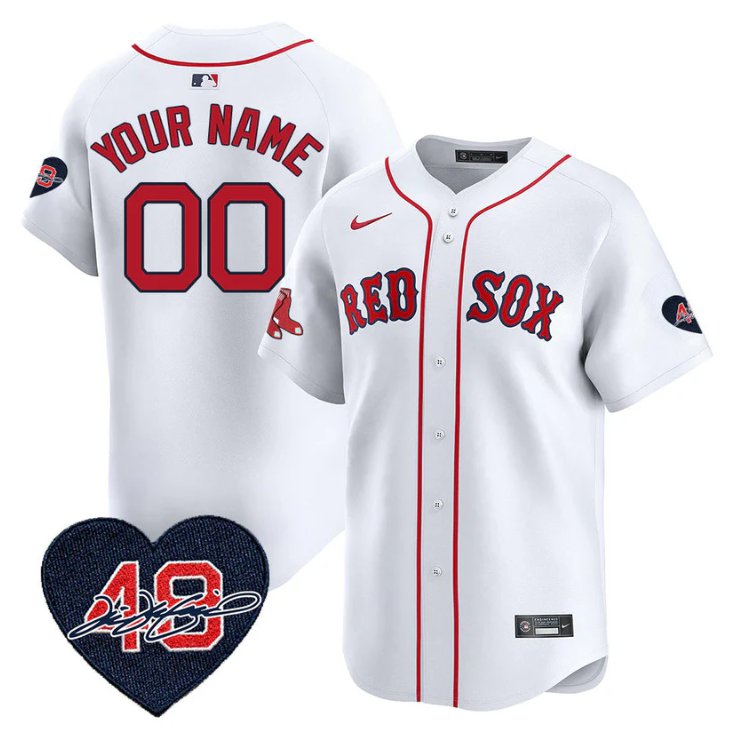 Custom Boston Red Sox Jersey Tim Wakefield Limited Memorial Patch Stitched White