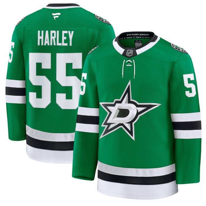 Men's Thomas Harley Jersey #55 Dallas Stars Premium All Stitched Kelly Green