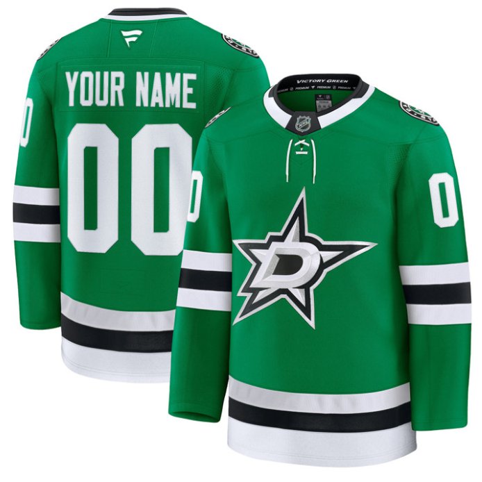 Custom Dallas Stars Premium Jersey Name and Number All Stitched Kelly Green