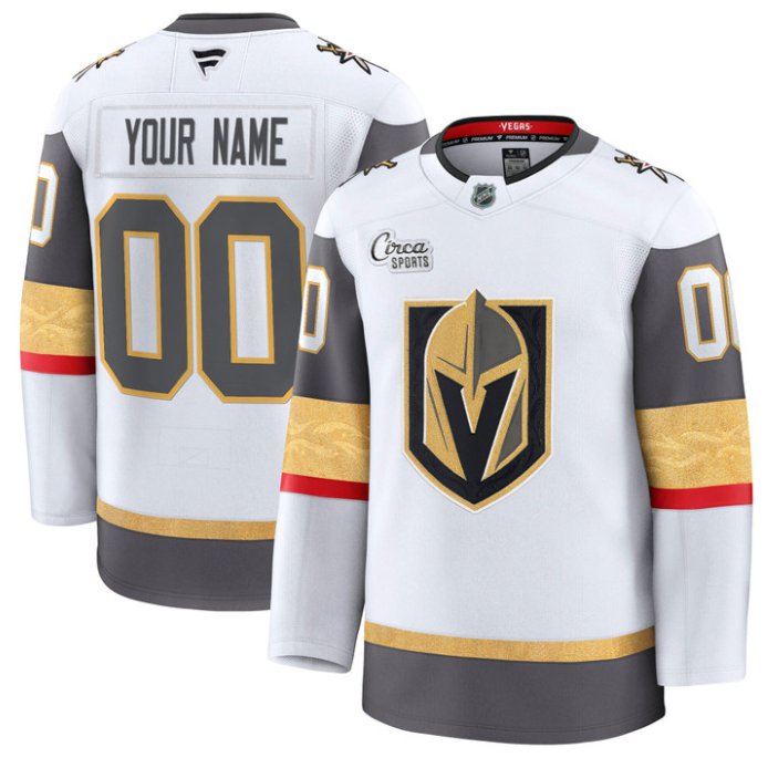 Custom Vegas Golden Knights Jersey Name Number Premium All Stitched White