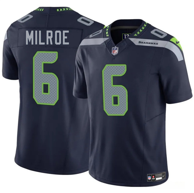 Youth Seattle Seahawks #6 Jalen Milroe Navy 2025 Draft F.U.S.E. Vapor Untouchable Limited Stitched Football Jersey