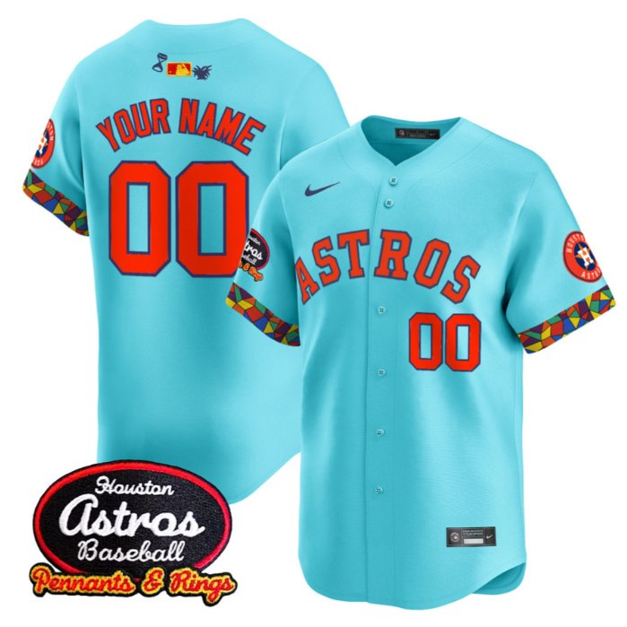 Custom Houston Astros Jersey El Tiempo Cantina Vapor Premier Limited Stitched Teal