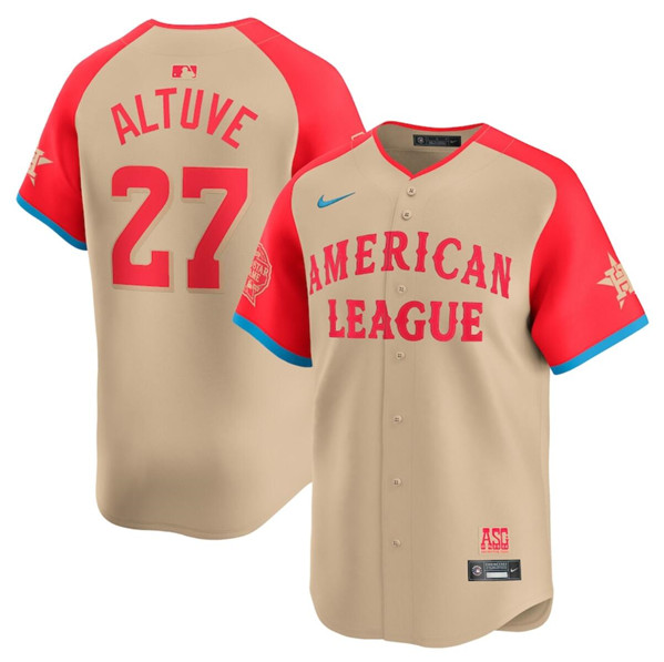 Youth American League #27 Jose Altuve Cream 2024 All-Star Limited Stitched Baseball Jersey