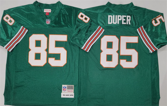 Men's Miami Dolphins #85 Mark Duper Mitchell & Ness 1984 Replica Collection NFL Aqua Jersey