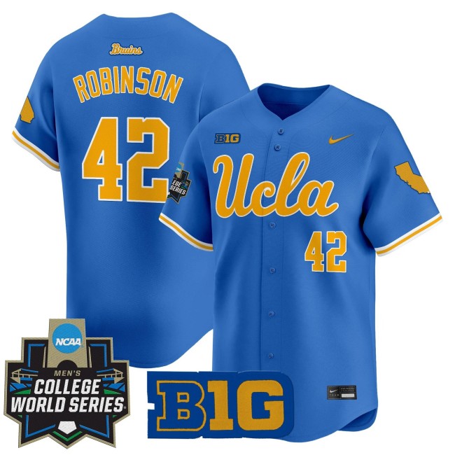Men's UCLA Bruins #42 Jackie Robinson Nike Blue 2025 NCAA World Series Baseball Limited Stitched Jersey