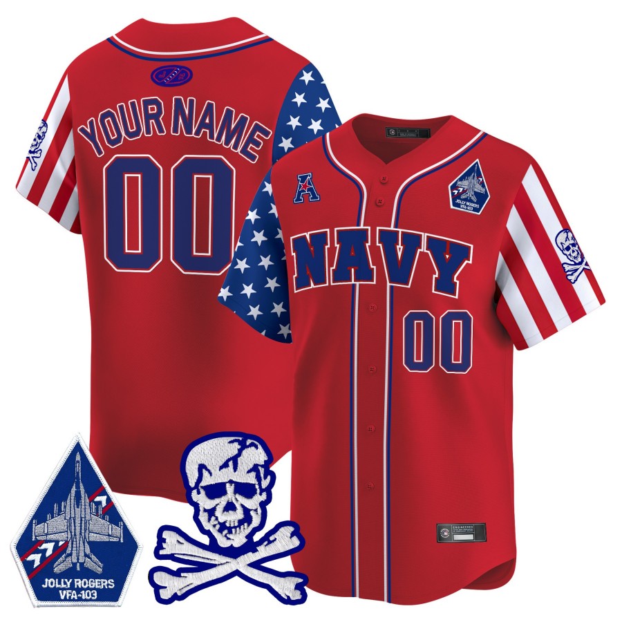 Navy Midshipmen 2025 Independence Day Custom Red NCAA Baseball Limited Jersey - All Stitched