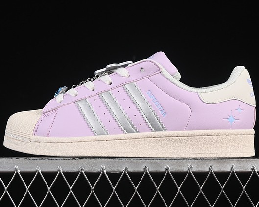 Women's adidas Superstar White Purple Silver JQ8776