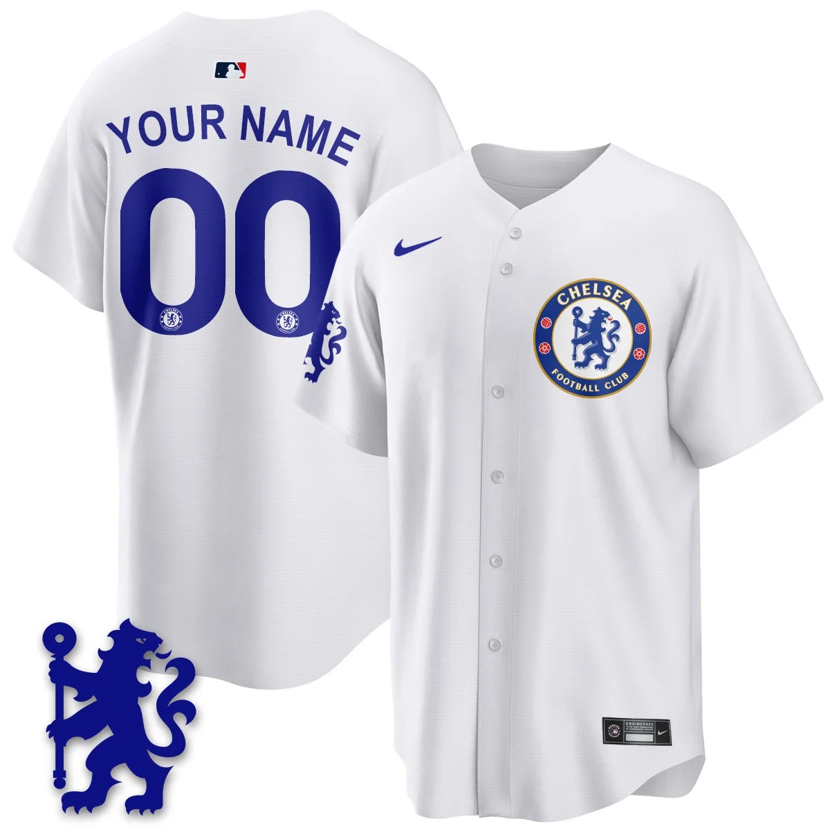 Chelsea Nike 2025 Soccer x MLB Limited Custom Jersey White Stitched