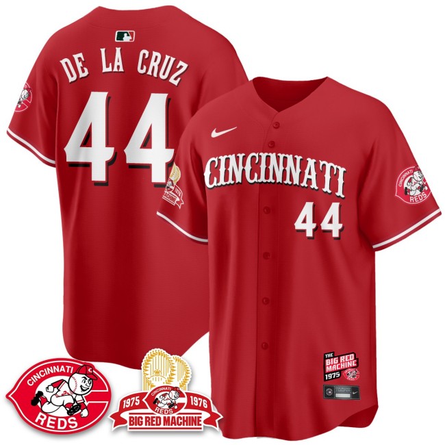 Men's Cincinnati Reds #44 Elly De La Cruz Nike 'Big Red Machine 50th 1975 Limited MLB Jersey Red