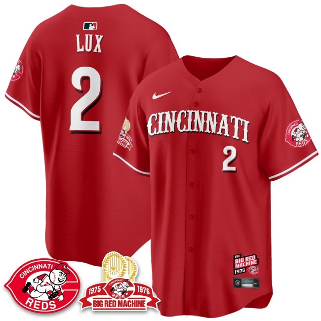 Men's Cincinnati Reds #2 Gavin Lux Nike 'Big Red Machine 50th 1975 Limited MLB Jersey Red