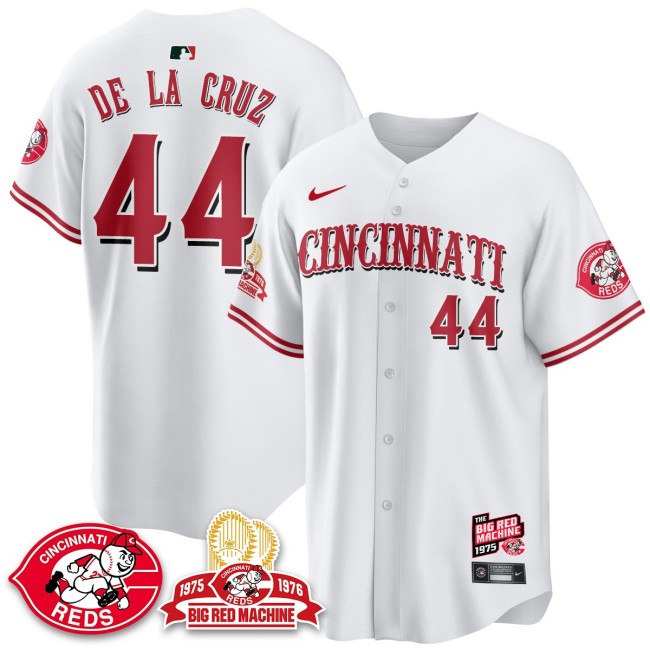 Men's Cincinnati Reds #44 Elly De La Cruz Nike 'Big Red Machine 50th 1975 Limited MLB Jersey White