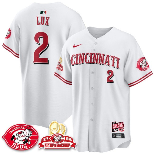 Men's Cincinnati Reds #2 Gavin Lux Nike 'Big Red Machine 50th 1975 Limited MLB Jersey White